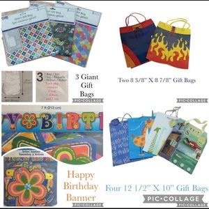 BUNDLE Colorful Birthday Party Decor All Occasion Gift Bag Huge 24 Piece NWT